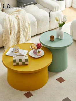 LA Nordic Dizajn konferenčné Stolíky Obývacia Izba Premium Minimalistický Kolo Farebné Tavolino Da Salotto Loft Dekor Interiéru