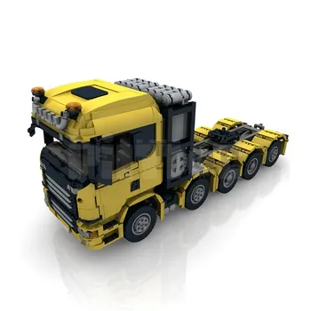 MOC-36297 Vlastné RC 10x4 6 LOGOPÉD Truck - Žltá podľa Efferman stavebným Model Pozdĺžne Elektrické Hračky Puzzle Deti Darček