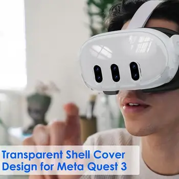 Pre Meta Quest 3 Hlavu Nosiť Ochranné Puzdro Nastaviť Hosť Crystal Prípade Očná Maska Tvrdeného Film Rocker Klobúk Nastaviť Transparentné Shell Design