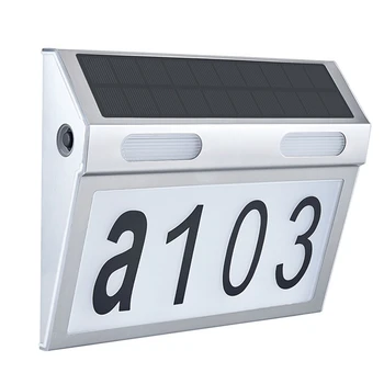 Solárne Číslo Domu Svetlo Fillipo Dvere Čísla, LED Svetlá Vonkajšie S IP65 Vodeodolný Materiál S 3 Svetelné Módy