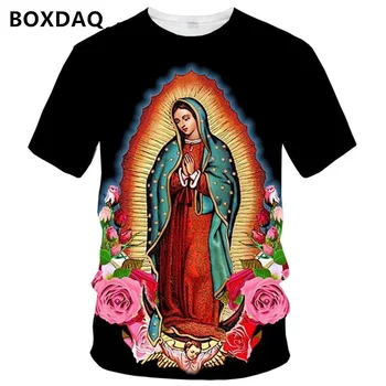 Panny Márie, Móda pre Mužov/Ženy T-Shirts Lete Bežné 3d Print T Shirt O-Krku Krátky Rukáv Nadrozmerné Tee Mužov Oblečenie