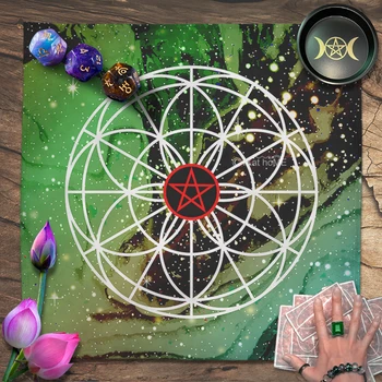 Semeno Života Pentacle Galaxy Tarot Obrus Star Oltár Handričkou Pohanské Duchovné Kyvadlo Čiar Astrológia Oracle Karty Podložky
