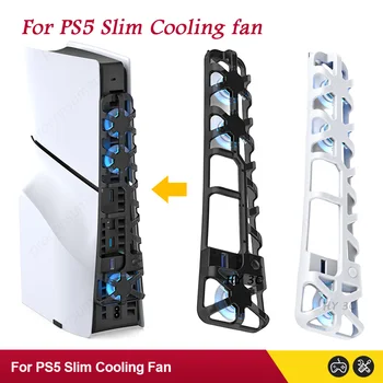 Pre PS5 Slim Chladenie Ventilátorom S LED Svetlo 3 Chladenie Ventilátory Vysoko Efektívne 1100RPM Chladiča Systém Pre PS5 Slim Herné Konzoly