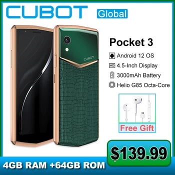 Cubot Vrecku 3 Mini Smartphone,4,5-Palcový,Android 12,Heliograf G85,Octa-Core Telefón,4GB+64 GB,Batéria 3000mAh,20MP Kamery, mobilné telefóny