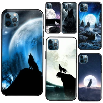 Mesiac Revúci Vlk puzdro Pre iPhone XR X XS Max SE 2020 7 8 Plus Kryt Telefónu, Pre iPhone 11 14 12 13 Pro Max Mini
