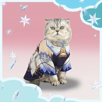 Anime Genshin Vplyv Ganyu Milé Oblečenie Pre Mačky Plášť S Kapucňou, Kabát Cosplay Odfotiť, Rekvizity Pes, Domáce Zvieratá Cape Vianočné Darčeky